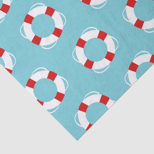 Nautical Red & White Life-reservers Tissuepapier (Detail)