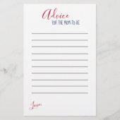 Nautical Red White Stripe Baby shower Adviezen Kaa (Voorkant)