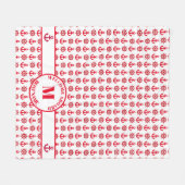 Nautical Red | Witte scheepankers | Wielen Fleece Deken (Voorkant (Horizontaal))