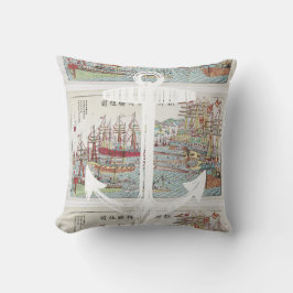 Nautical Red Yellow Blue Anchor Tall Ships Kussen