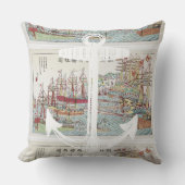 Nautical Red Yellow Blue Anchor Tall Ships Kussen (Voorkant)