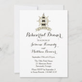 Nautical Rehearal Dinner Brown Lighthouse Ship Kaart (Voorkant)