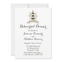 Nautical Rehearal Dinner Brown Lighthouse Ship