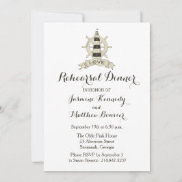 Nautical Rehearal Dinner Brown Lighthouse Ship Kaart