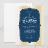 Nautical Rehearsal Dinner Invitations Kaart (Voorkant / Achterkant)