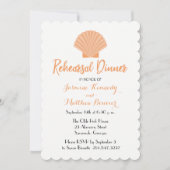 Nautical Rehearsal Dinner Sinaasappel Seashell Wed Kaart (Voorkant)