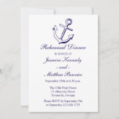 Nautical repesal Dinner Navy Blue Ship Anchor Kaart (Voorkant)