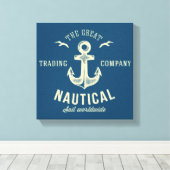Nautical Retro Logo Canvas Afdruk (Insitu (Houten vloer))