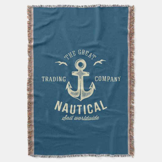 Nautical Retro Logo Deken (Voorkant Verticaal)