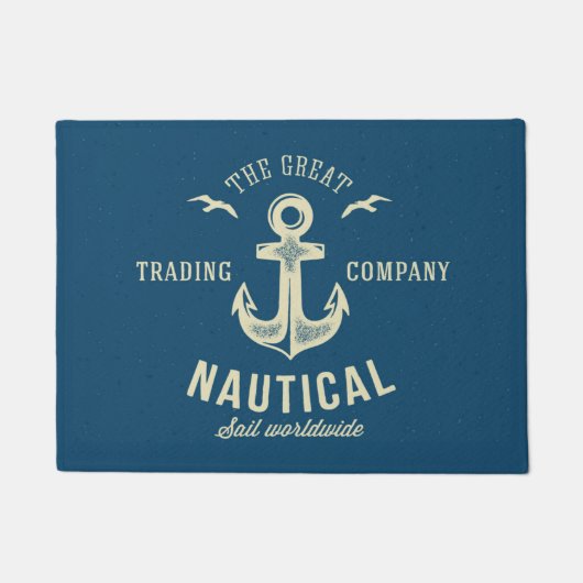 Nautical Retro Logo Deurmat (Voorkant)