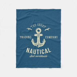 Nautical Retro Logo Fleece Deken