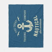 Nautical Retro Logo Fleece Deken (Voorkant)