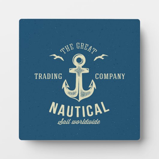 Nautical Retro Logo Fotoplaat (Voorkant)