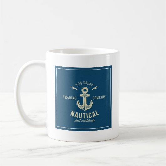 Nautical Retro Logo Koffiemok (Links)
