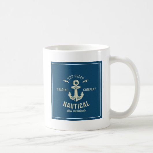 Nautical Retro Logo Koffiemok (Rechts)