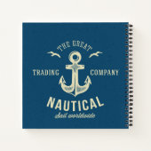 Nautical Retro Logo Notitieboek (Achterkant)