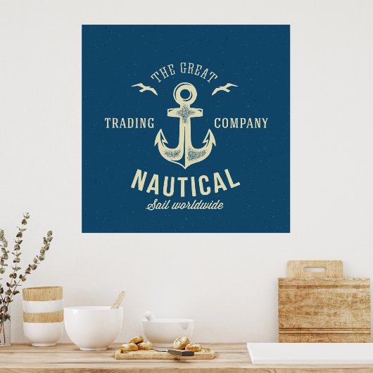 Nautical Retro Logo Poster (Keuken)