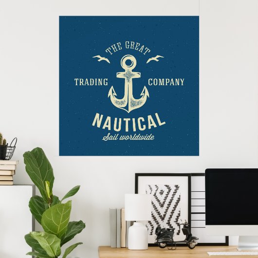 Nautical Retro Logo Poster (Thuiskantoor)