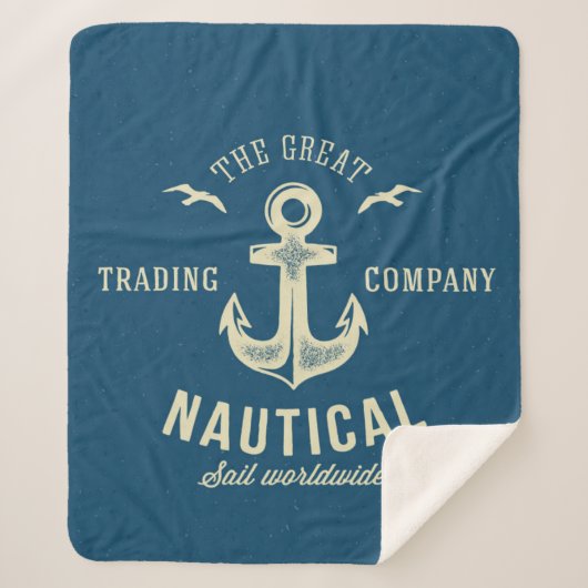 Nautical Retro Logo Sherpa Deken (Voorkant)