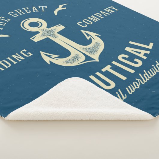 Nautical Retro Logo Sherpa Deken (3/4)