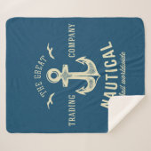 Nautical Retro Logo Sherpa Deken (Voorkant (horizontaal))