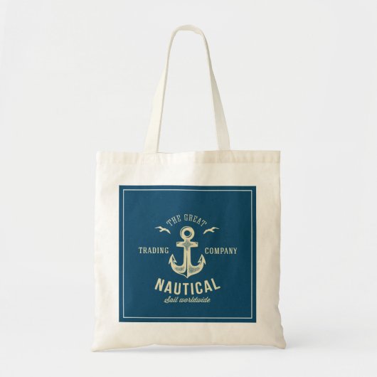 Nautical Retro Logo Tote Bag (Voorkant)