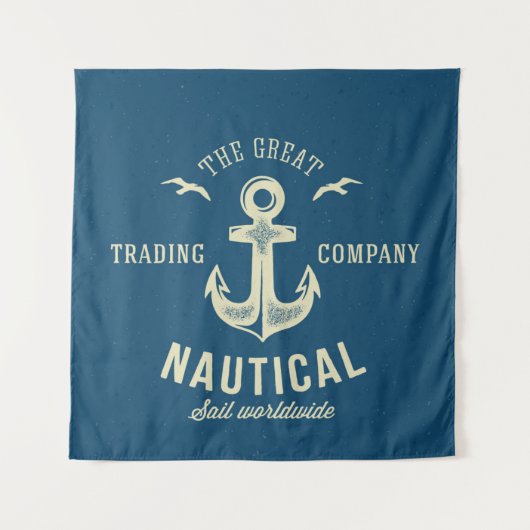 Nautical Retro Logo Wandkleed (Voorkant (horizontaal))