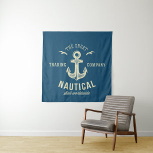 Nautical Retro Logo Wandkleed