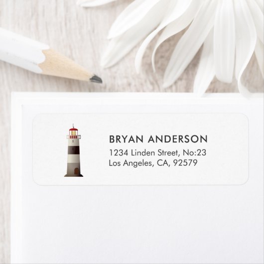 Nautical Return Address Label Lighthouse (Insitu)