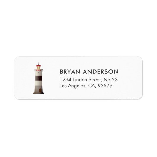 Nautical Return Address Label Lighthouse (Voorkant)