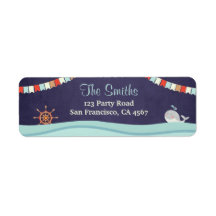 Nautical Return Address Label Ocean Whale Zee Boy