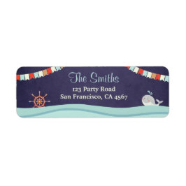 Nautical Return Address Label Ocean Whale Zee Boy