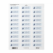 Nautical Return Address Navy Sailboat Etiket (Full Sheet)