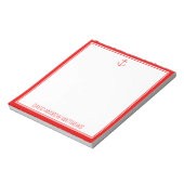 Nautical Rood en Witte Anker Gepersonaliseerd Notitieblok (Linkerzijde)