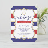 Nautical rood wit blauw juli 4th Boy Baby shower Kaart (Staand voorkant)