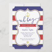 Nautical rood wit blauw juli 4th Boy Baby shower Kaart (Voorkant)