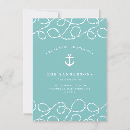 Nautical Rope & Anchor Moving Announcement Aankondiging (Voorkant)