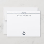 Nautical Rope Anchor Personalized Notitiekaartje (Voorkant)