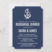 Nautical Rope & Anchor Rehearsal Dinner Invitation Kaart (Voorkant)