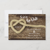 Nautical Rope, Anchor We zijn de Knot Wedding aan  Save The Date (Achterkant)