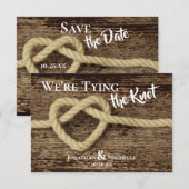 Nautical Rope, Anchor We zijn de Knot Wedding aan  Save The Date (Voorkant / Achterkant)