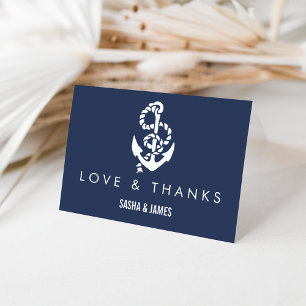 Nautical Rope & Anchor Wedding Bedankt kaarten