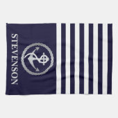 Nautical Rope and Anchor Family Name Sailing Theedoek (Horizontaal)