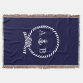 Nautical Rope and Anchor Monogram Deken (Voorkant)