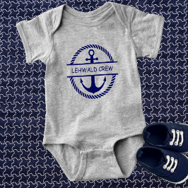 Nautical Rope & Anker Monogram Crew Romper