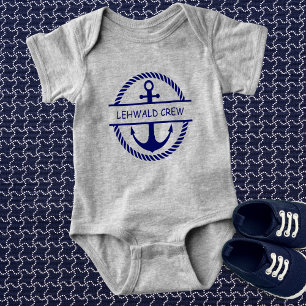 Nautical Rope & Anker Monogram Crew Romper