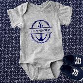 Nautical Rope & Anker Monogram Crew Romper