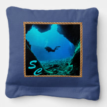 Nautical Rope Blue Ocean Scuba Diver