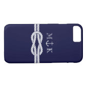 Nautical Rope en Anchor Monogram bij de marine Case-Mate iPhone Case (Achterkant (Horizontaal))