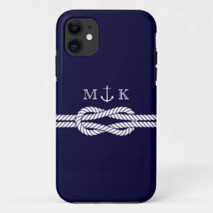 Nautical Rope en Anchor Monogram bij de marine Case-Mate iPhone Case
